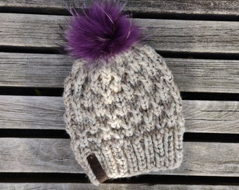 Aurora Bulky Knit Hat Pattern | Pom Beanie (PDF Pattern)