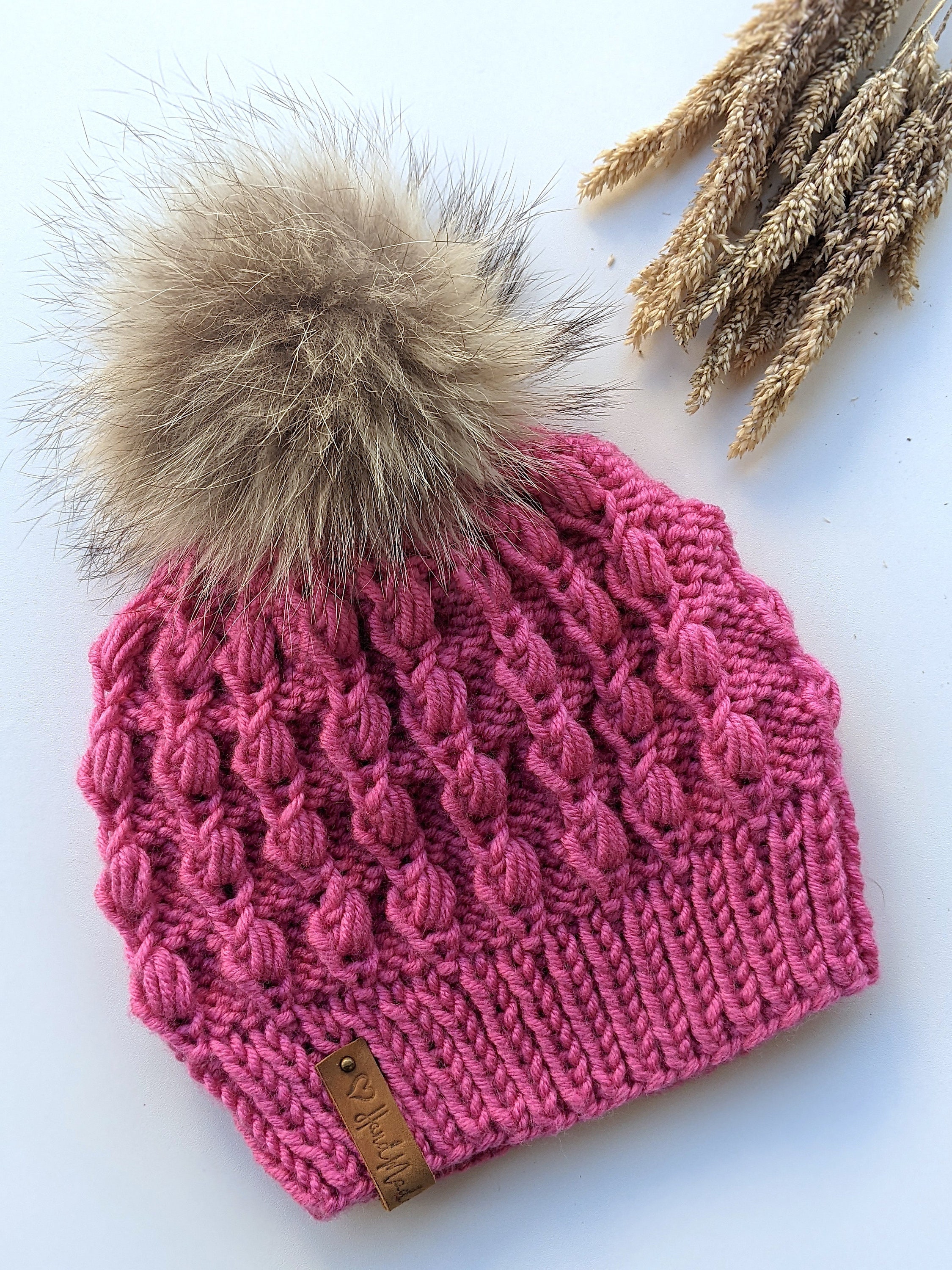 Fiore Knit Hat Pattern (puff Stitch) - Etsy