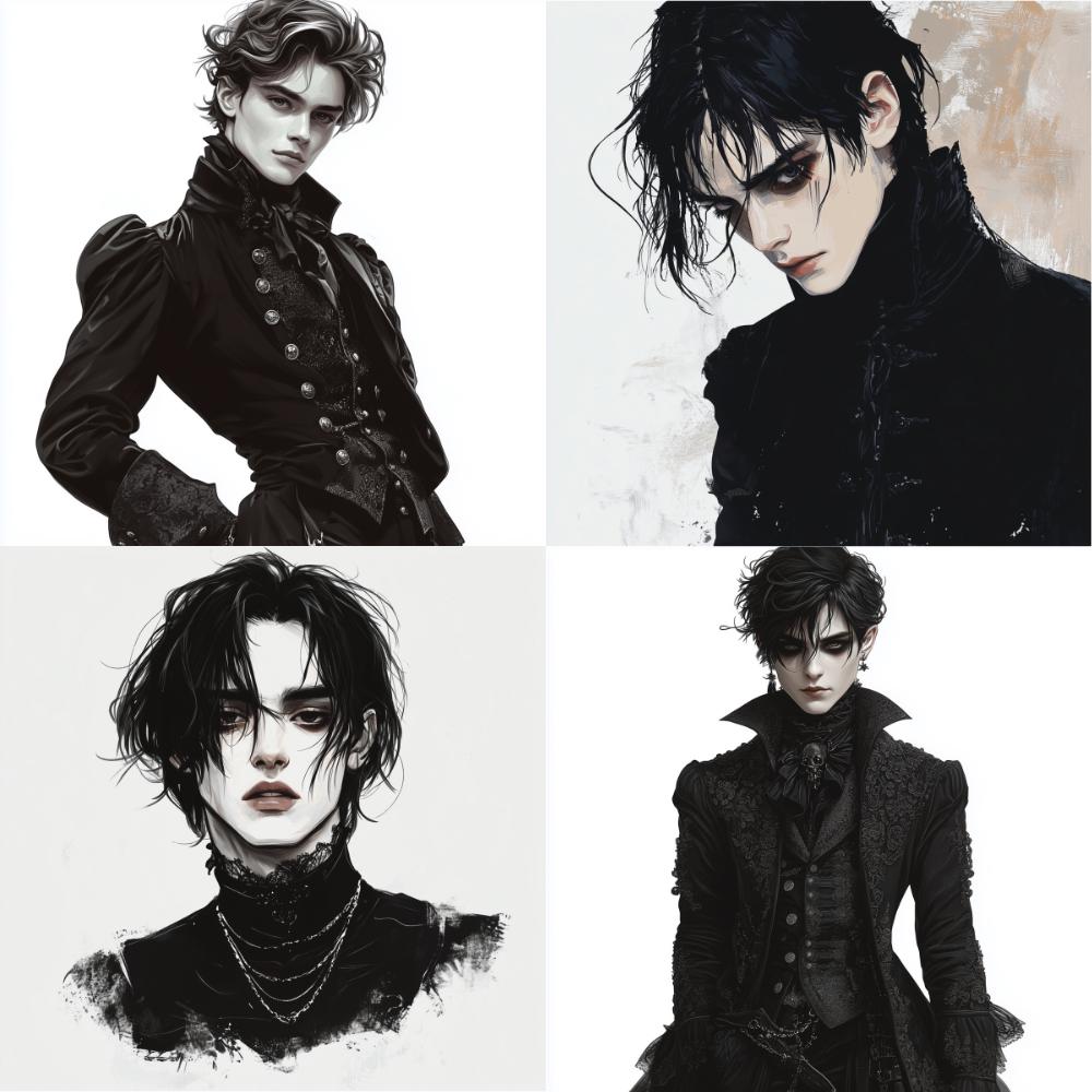 18 Gothic Boy Clipart JPG, Digital Download, Junk Journals, Paper Craft ...