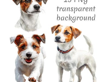 29 Jack Russell Terrier dog Clipart PNG, Digital Download, junk journals, transparent background, high quality, scrapbooking, Card Making