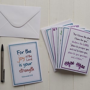 Pack of 6 Bible Verse Greeting Cards, Set of 6, Uplifting Christian A6 ...