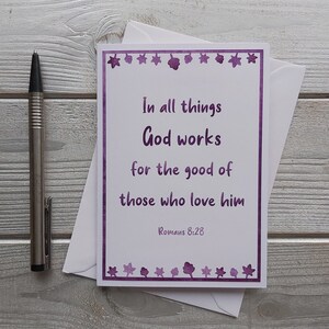 Pack of 6 Bible Verse Greeting Cards, Set of 6, Uplifting Christian A6 ...