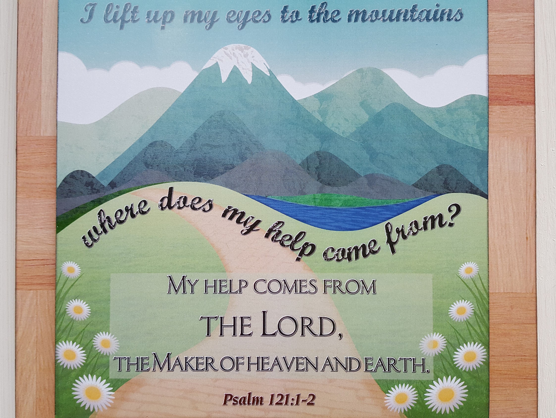 Bible Verse Art I Lift Up My Eyes To The Mountains Wood Sign Wall Bible Verse Art I Lift Up My Eyes To The Mountains Wood Sign Wall
