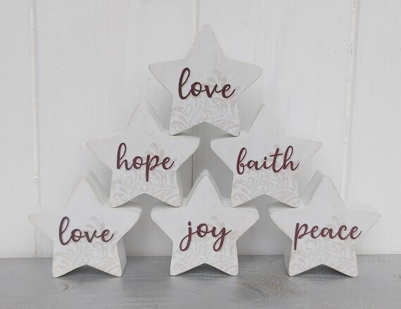 Bauble Set of Three - Hope, Joy, Peace {Wood Craft} Bauble Set of Three - Hope, Joy, Peace {Wood Craft}
