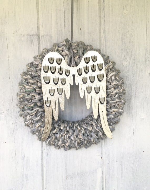 20cm Knitted Angle wing Wreath