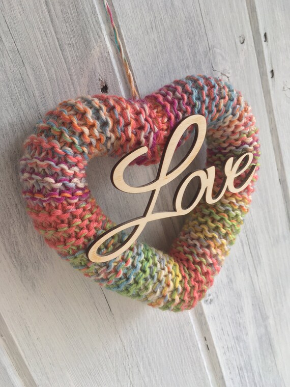 Knitted Rainbow Love Heart