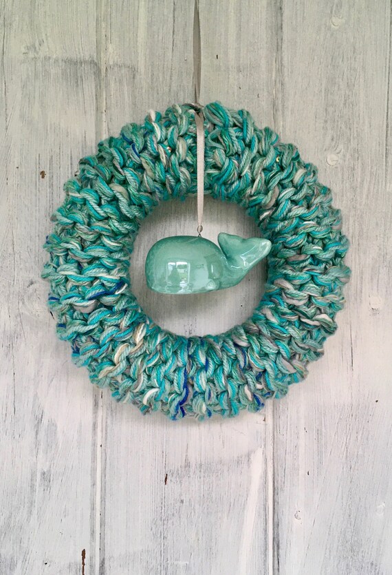 Turquoise Knitted Whale Ring