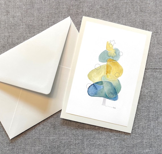 Grafische Weihnachtskarte Tannenbaum | B6 Klappkarte mit extra Einlegeblatt