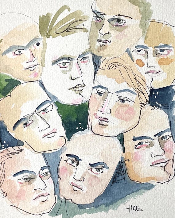 Original Men Portraits – Hand-Drawn Watercolor Artwork on 300g Paper