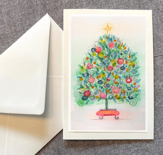 Weihnachtskarte Christbaum | B6 Klappkarte mit extra Einlegeblatt