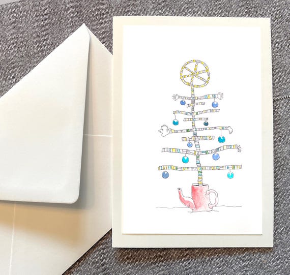 Crazy Weihnachtskarte ohne Text | B6 Klappkarte mit Umschlag und extra Einlegeblatt