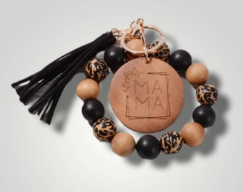 Mama Leopard Keychain Bracelet