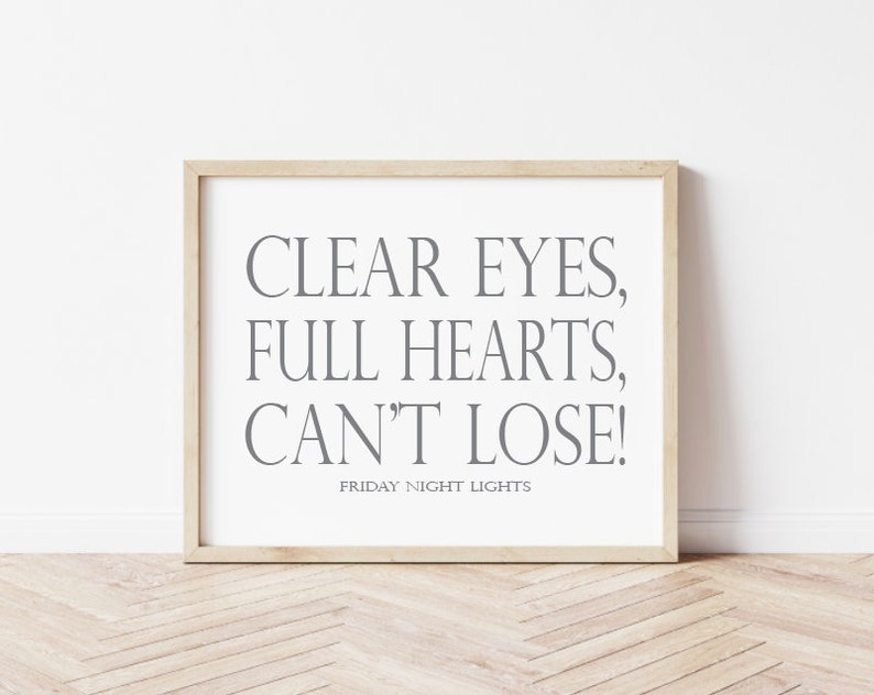 Clear Eyes Full Hearts Can't Lose Canvas Print Friday Etsy