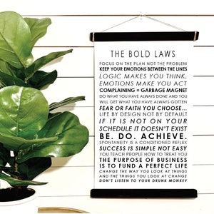 BOLD Laws to Live By, Keller Williams Sign, Realtor Sign, Keller Williams Realty, Realtor Hanging Canvas