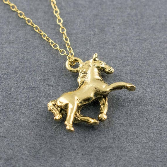 Prancing Horse Pendant Nuanced with Gold