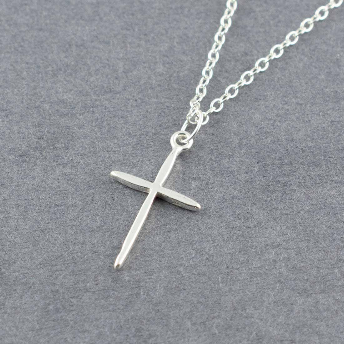 Simple Cross Necklace Silver Cross 