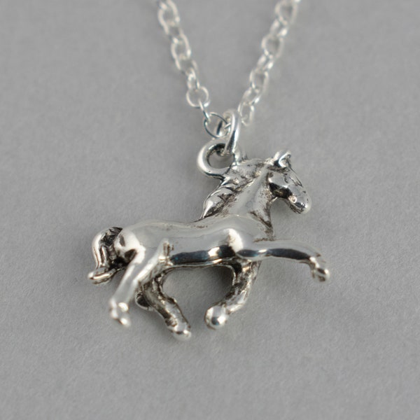 Silver Horse Necklace Etsy