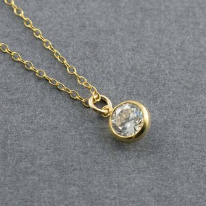 Classic Clear Cubic Zirconia Gold Pendant Necklace