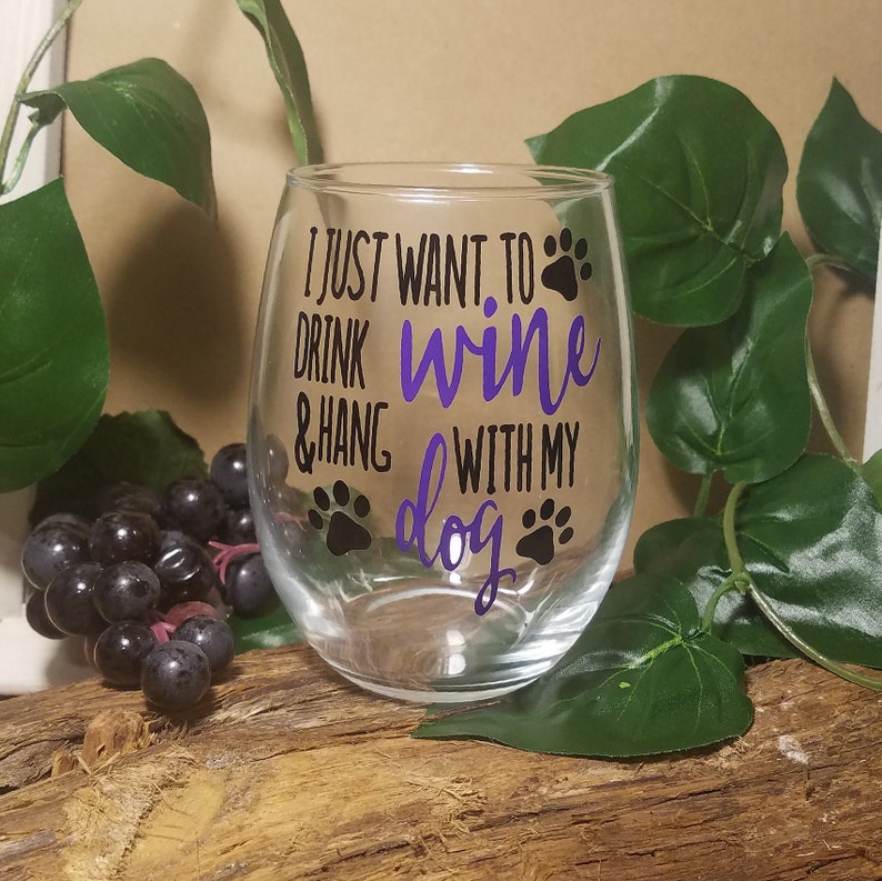 Dog Lover Gift Dog Wine Glass Wine Glass Drink Wine Hang Etsy
