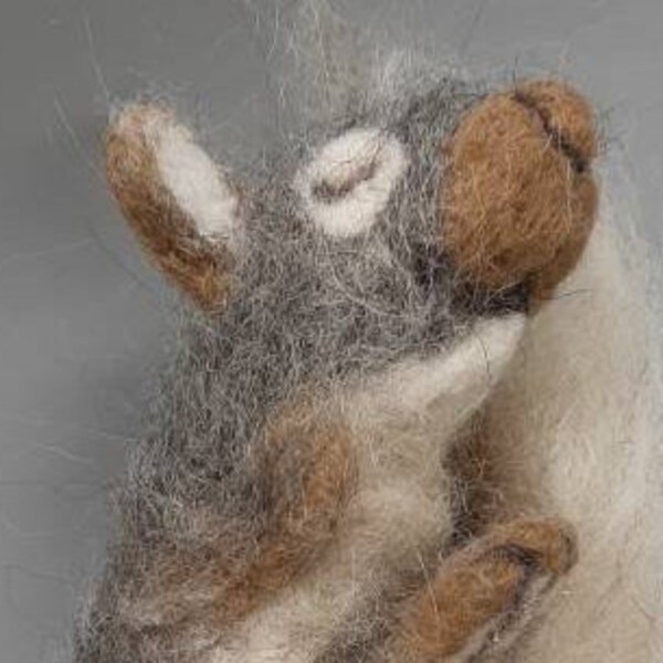 Needle Felted Sleepy Squirrel, made to order