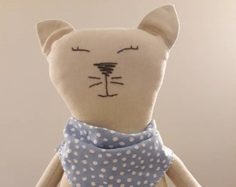 Gatico/a de trapo- muñeco de trapo- gato de trapo- peluche- gato de juego- decoración y juego niños- muñeco para niños- muñeco de colección