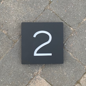 Modern House Number Sign: Laser Cut Acrylic Door Plaque (15cm)