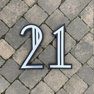 Art Deco House Number: Large Laser Cut Acrylic Door Sign