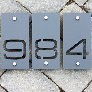 Laser Cut House Number Sign: Contemporary Door Plaque (10 x 20 cm)