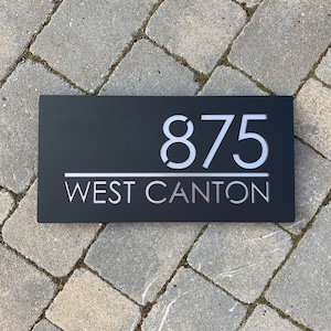 Modern Floating House Number Sign: Laser Cut Acrylic Door Plaque (40cm x 20cm)