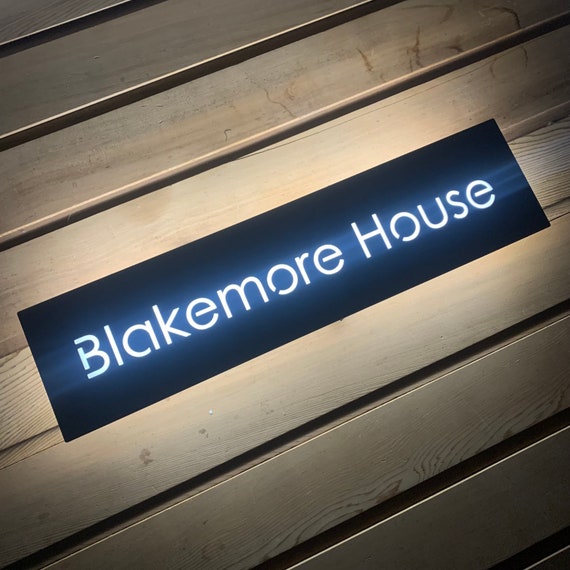 Contemporary Illuminated Back-lit LED House Name Sign Large 
