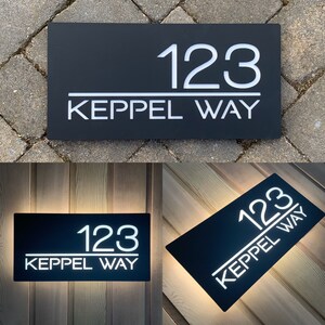 Back Lit Led House Number Sign Large Size 30 X 30 Cm Square Etsy
