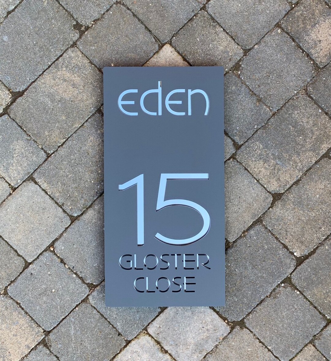 Extra Detail 20 X 40 Cm Bespoke House Number Door Sign Unique Laser Cut ...