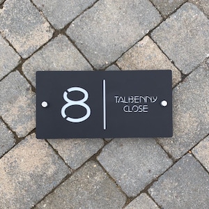 Modern Acrylic House Number Sign: Custom Laser Cut Door Plaque (30 x 15 cm)