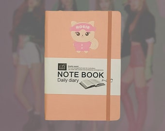 Czarno-różowy notatnik Rosé Rosie Leather Journal