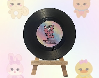 Czarno-różowa x Verdy Vinyl Record Coaster Kpop - Uroczy prezent dla fanów K-popu!!!