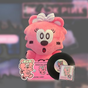 Black pink x Verdy Plush Gift Set! Includes Verdy plush, Hard enamel pin, Vinyl Coaster, Credit Card, and Sticker! Inspired by Verdy Pop-up!
