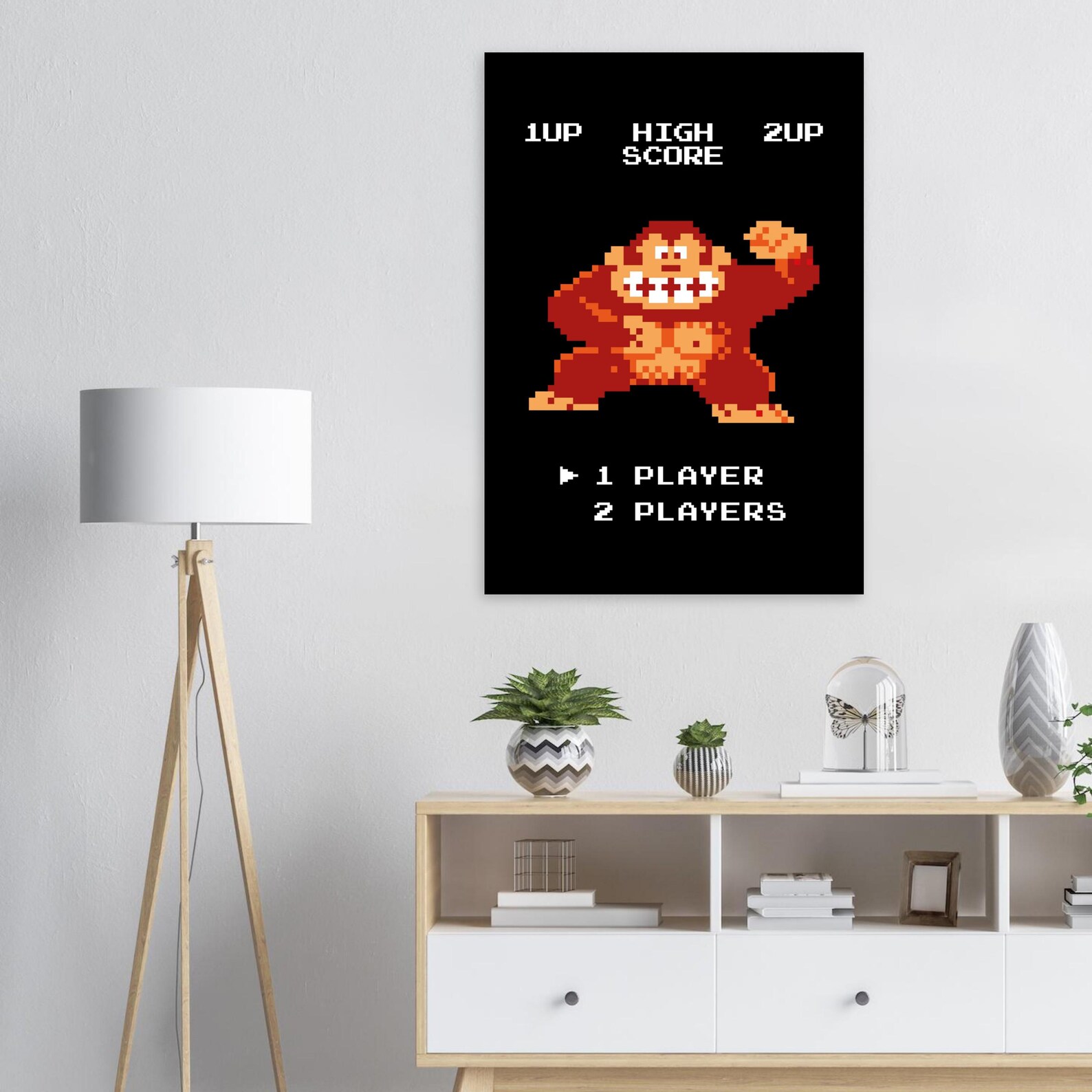 8-bit Donkey Kong Video Game Art Print – Retro Arcade Wall Decor, Pixel ...