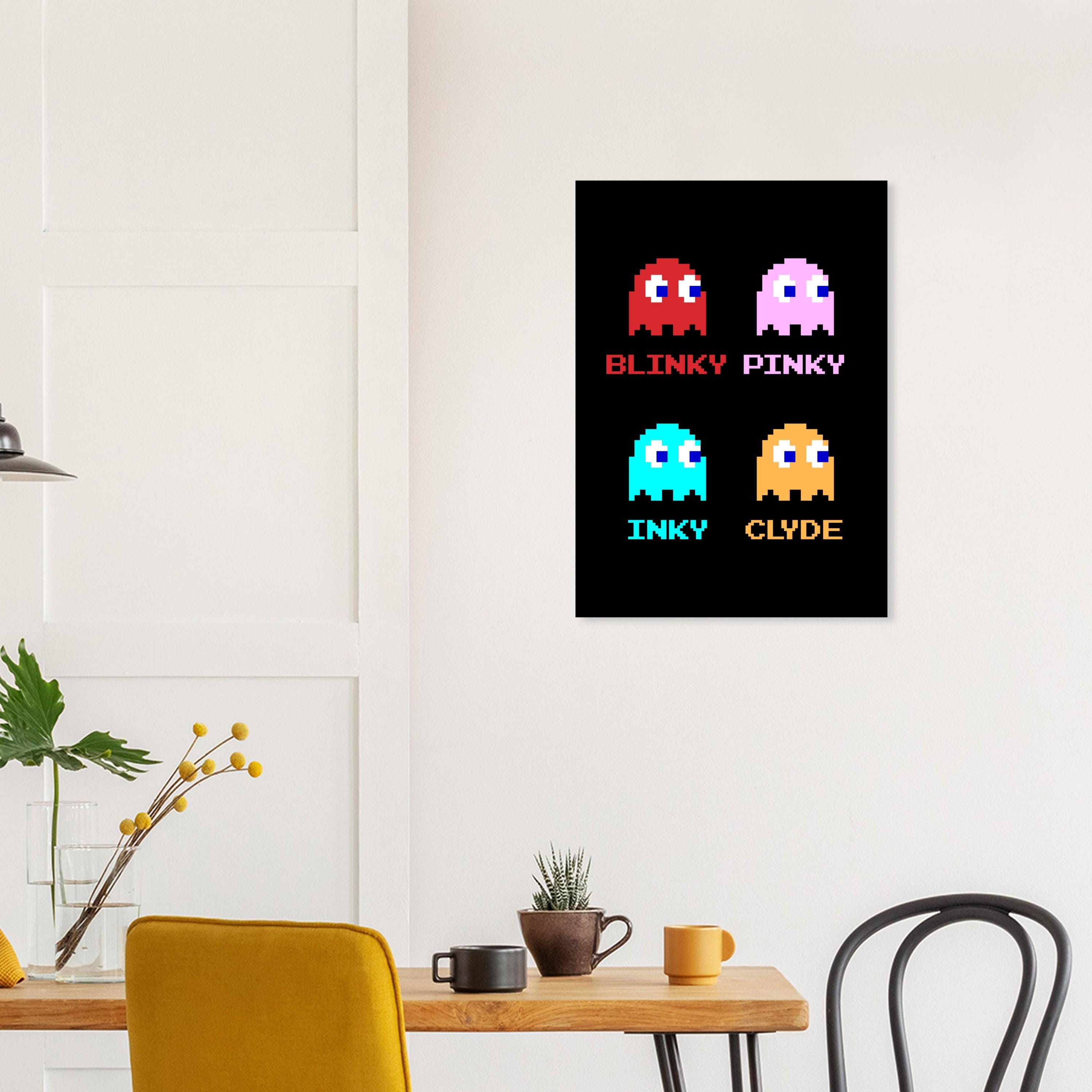 8-bit Pac-man Ghosts Art Print – Retro Arcade Wall Decor, Pixel