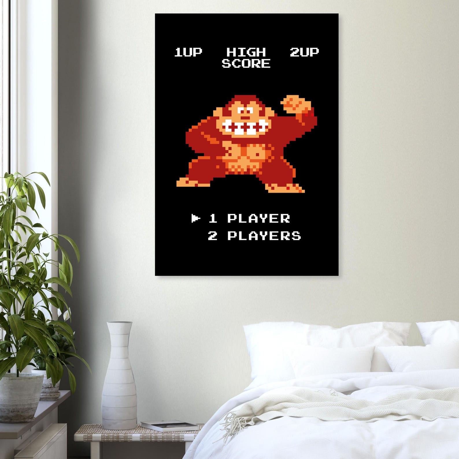 8-bit Donkey Kong Video Game Art Print – Retro Arcade Wall Decor, Pixel ...