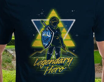 Kids Women Retro Legendary Hero T-Shirt Unisex Awesome Retro Video Game Parody Clothes
