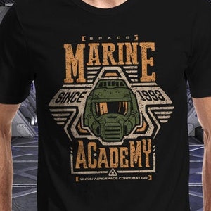 Space Marine Academy T-Shirt | Unisex - Women - Kids | Awesome Retro Video Game Parody Clothes