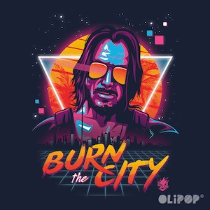 Burn the City T-Shirt Unisex Women Kids Awesome Retro Video Game Parody Clothes image 4