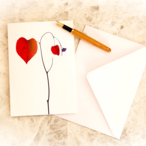 Hartvormige bladfotokaart, hartkunst, fotokunst, jubileumkaart, verlovingskaart, trouwkaart, sympathiekaart, valentijnskaart afbeelding 6