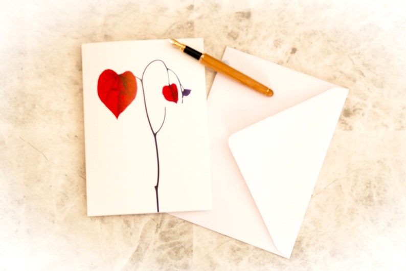 Heart shaped leaf photo card, heart art, photo art, anniversary card, engagement card, wedding card, sympathy card, valentines card image 6