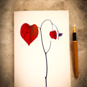 Hartvormige bladfotokaart, hartkunst, fotokunst, jubileumkaart, verlovingskaart, trouwkaart, sympathiekaart, valentijnskaart afbeelding 5
