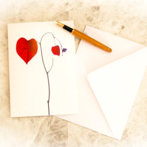 Hartvormige bladfotokaart, hartkunst, fotokunst, jubileumkaart, verlovingskaart, trouwkaart, sympathiekaart, valentijnskaart afbeelding 2
