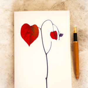 Hartvormige bladfotokaart, hartkunst, fotokunst, jubileumkaart, verlovingskaart, trouwkaart, sympathiekaart, valentijnskaart afbeelding 4