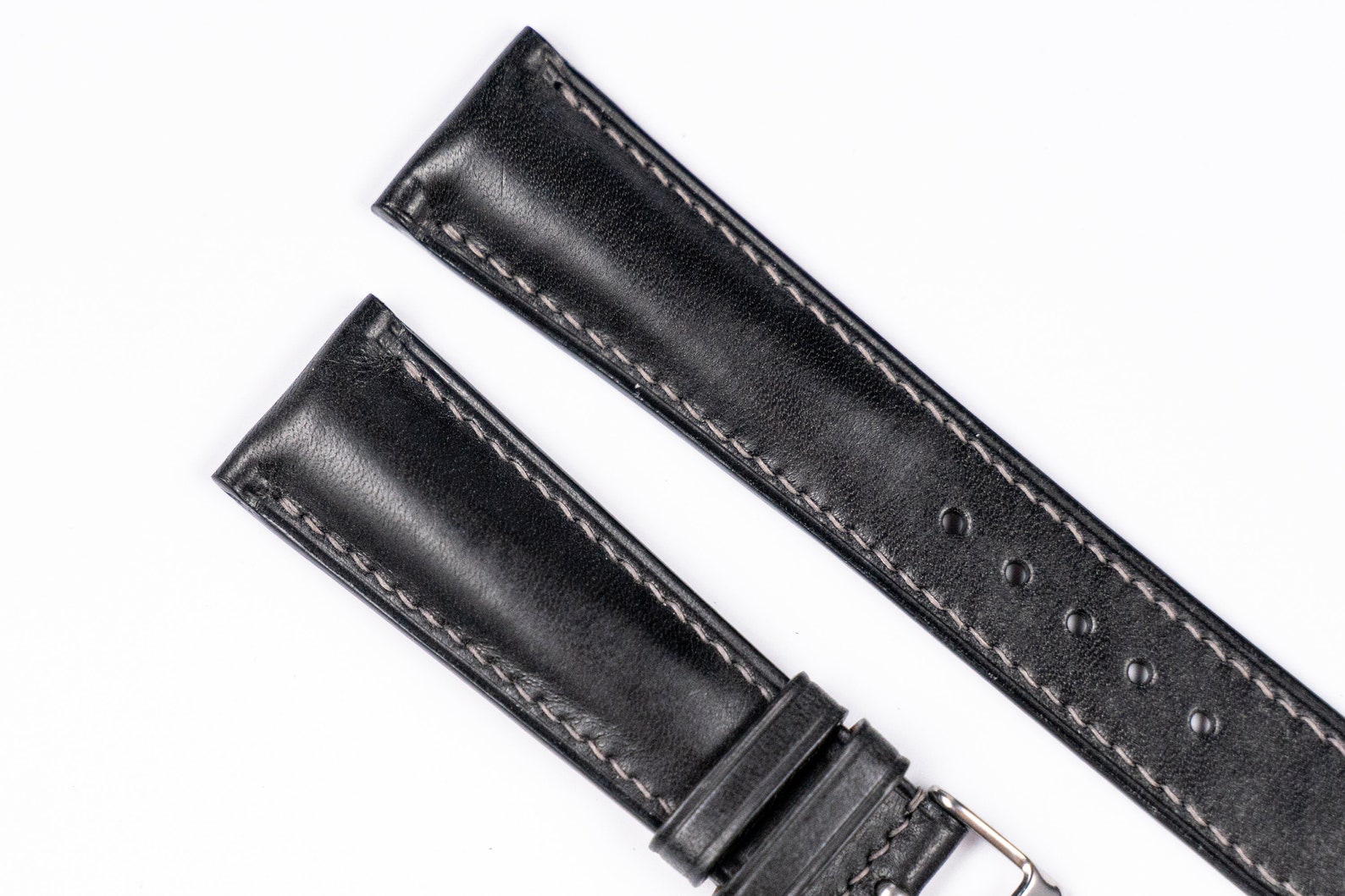 Black watch band. Smooth leather watch strap. 17mm 18mm Etsy