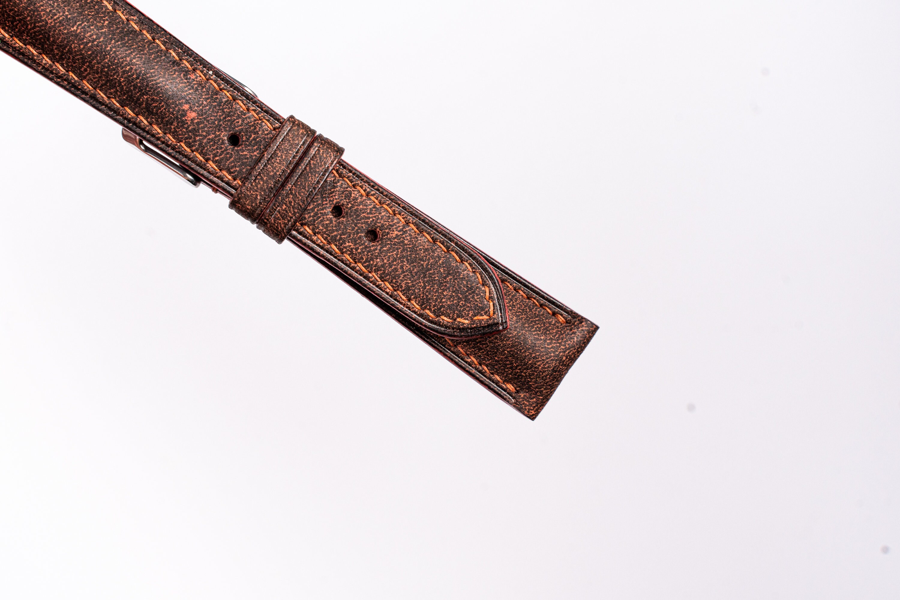 Distressed leather red watch band. Handmade watch strap. Etsy