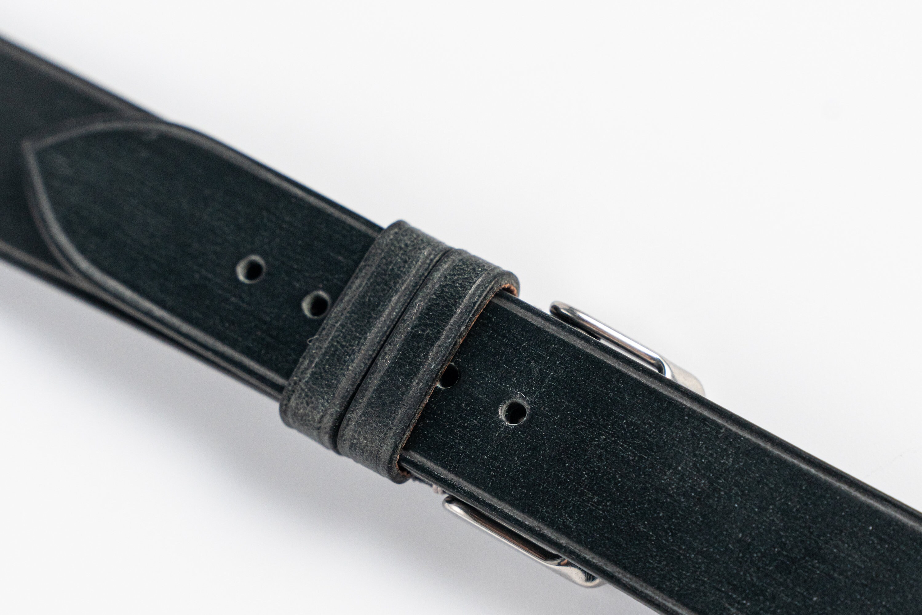Black Omega leather watch band. Handmade watch strap. 16mm Etsy